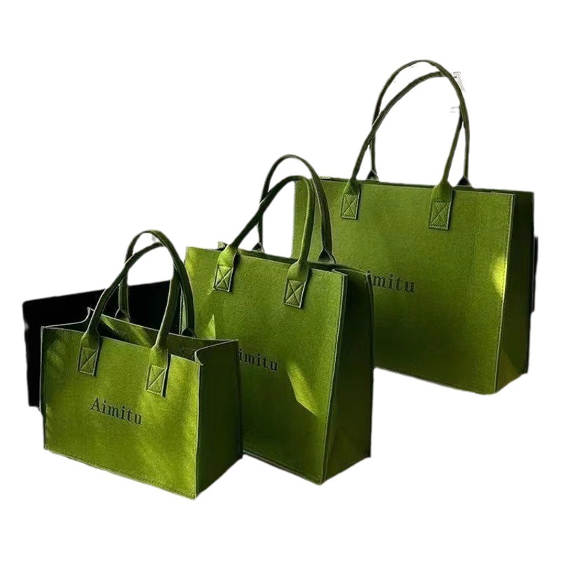 Felt Bag, Hand-Held Shopping Bag, Large-Capacity Felt Bag for Commuting, Tote Bag, Advertising Gift Handbag Packaging