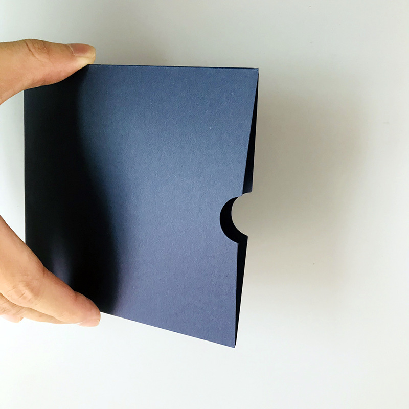 CD bag single side opening gray paper card small pocket finger buckle Square small cover Kraft paper hard disc