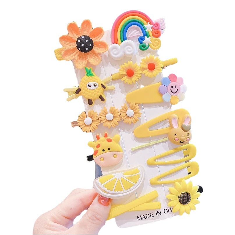 Children's Hairpin Girls Side Bangs Clip Baby Girl Headwear Korean Princess Hair Accessories Broken Hair Bb Clip Rainbow Hair Accessories