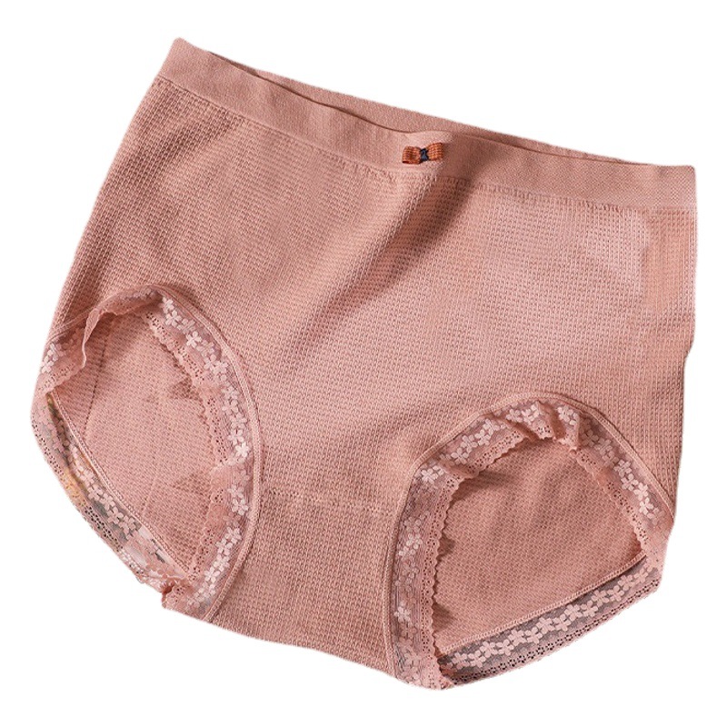 Large-size Panties 65.00 kg-150.00 kg High Elastic Seamless Panties Women's Mid-waist Pure Cotton Crotch Large Size Fat Girls Seamless Breathable