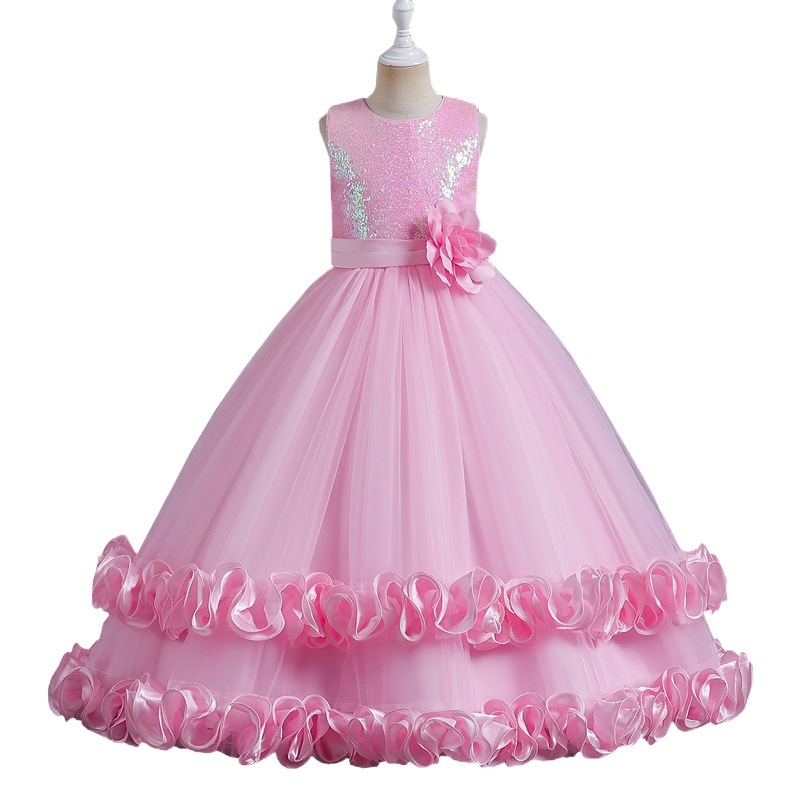 Cross-border Children's Princess Dress High-end Dress European and American Flower Children's Puffy Cake Dress Girl's Catwalk Party Dress