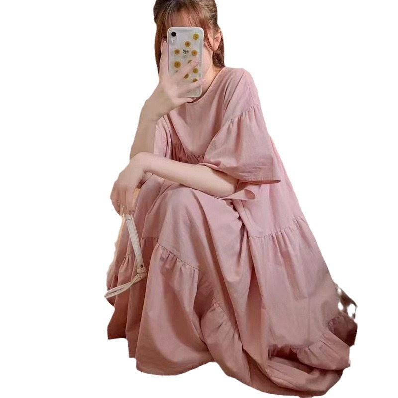 Picture of plus size Women's Summer Dress Summer Long Skirt Korean European and American Style Summer chubby girl Fashion plus size dress Women's plus size