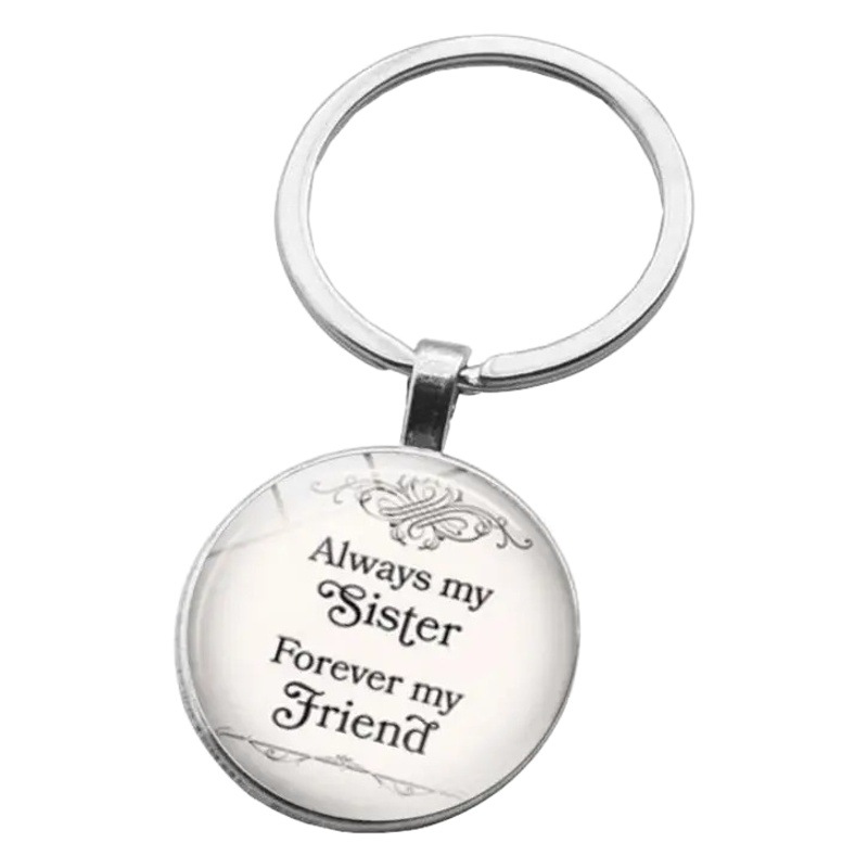 Cross-border new accessories Always my sister forever my friend time gem keychain
