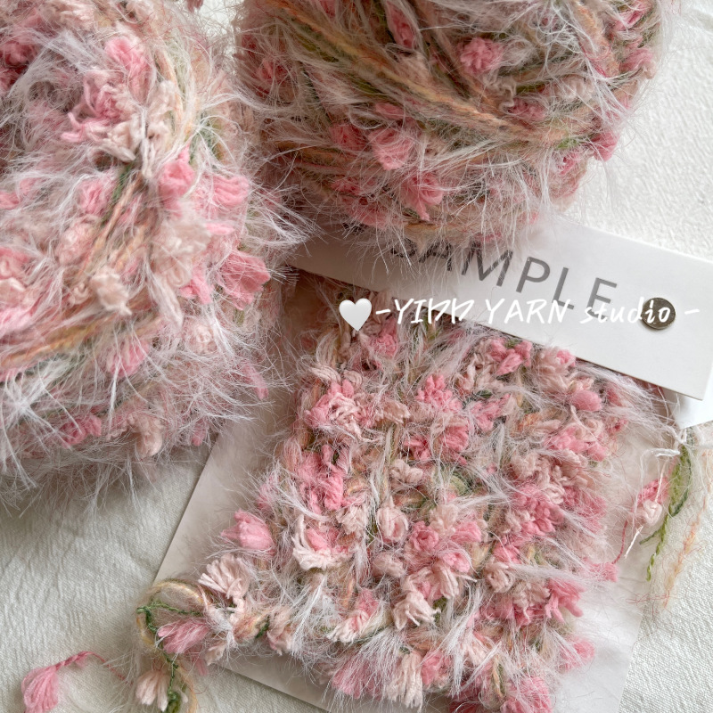 Love of Flowers | diy Hand-woven Special Hand-mixed Line Wool Group Woven Hair Card Clothes Bag Hand-mixed Line Special Line
