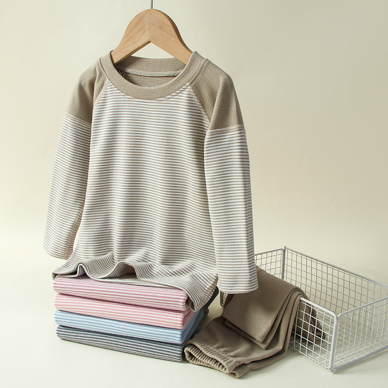 Picture of Down protein children's round neck bottoming autumn clothes long pants children's autumn and winter boys and girls baby thermal underwear suit