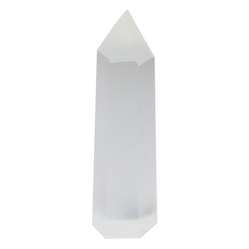 Moroccan gypsum natural crystal column Roman column single pointed hexagonal prism gypsum stone sculpture gypsum column wholesale