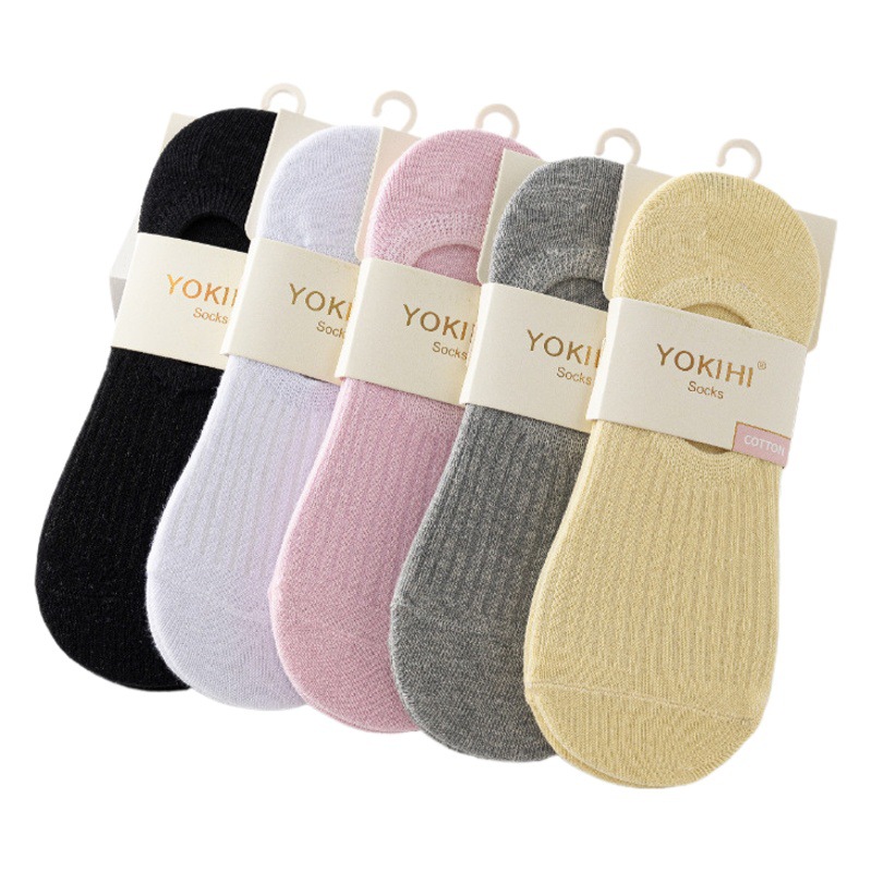 YOKIHI solid color short socks ladies cotton spring and summer shallow mouth floor invisible boat Socks stall supply manufacturers wholesale
