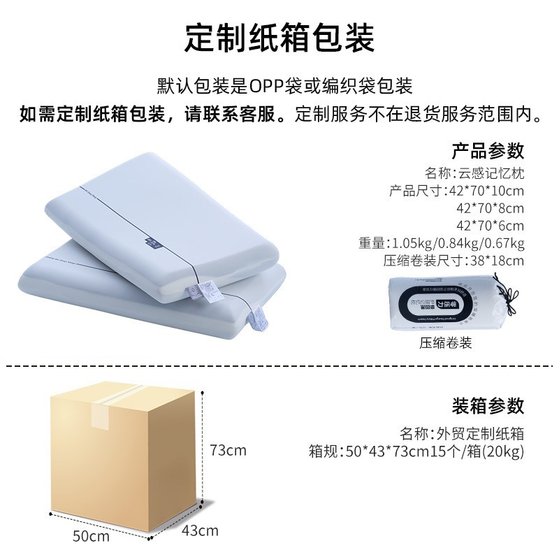 Picture of Foreign Trade Cross-Border Slow Rebound Memory Foam Pillow Hotel Cervical Spine Pillow Core Kidsren's Ice Silk Super Soft Side Sleeping Pillow