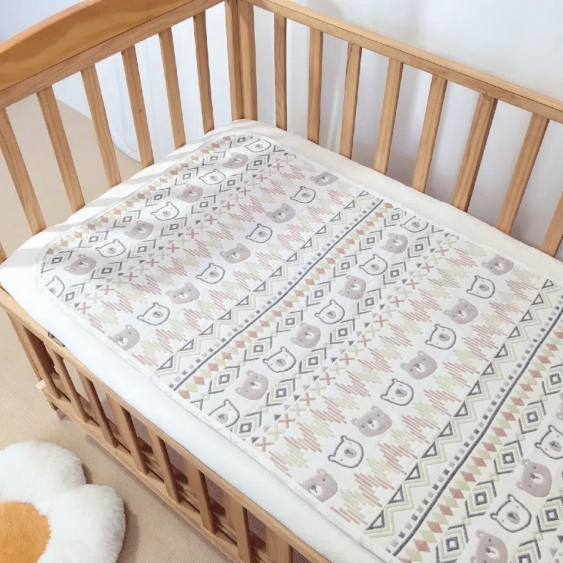 Picture of Baby Gauze Mat Pure Cotton Bed Cover Baby Soft Mat Baby Mat Summer Sweat-Absorbent Breathable Kindergarten Mat