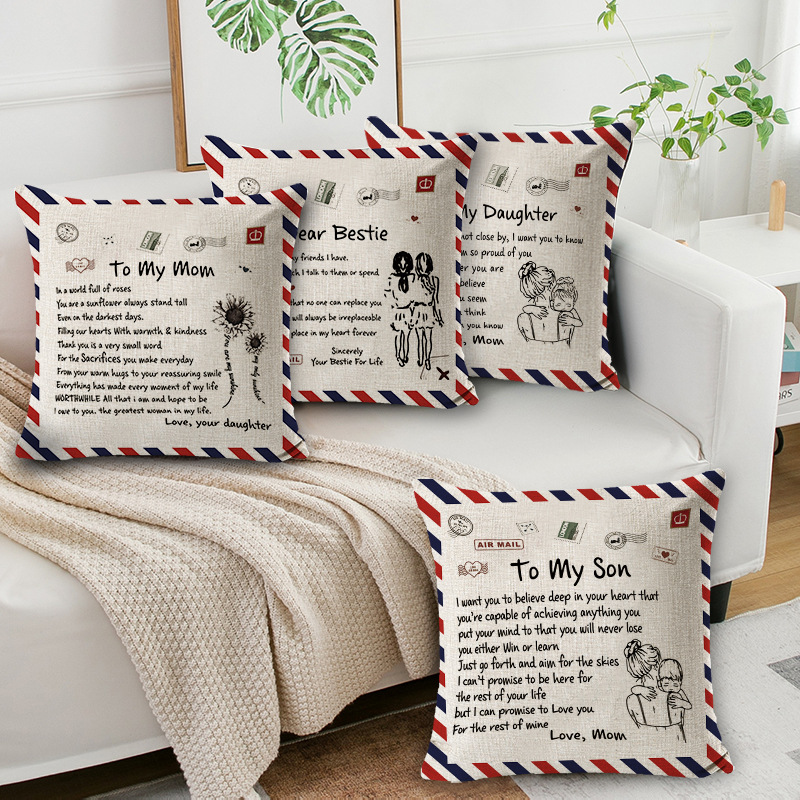 Picture of Amazon Home linen pillowcase Nordic simple American retro printed office pillowcase sofa cushion