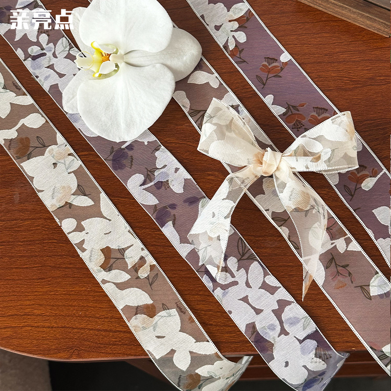 Tanabata Valentine's Day Flower Dance Ribbon Flower bouquet Flower bag Ribbon Handmade DIY Bow Decorative Gauze Ribbon Flower Art