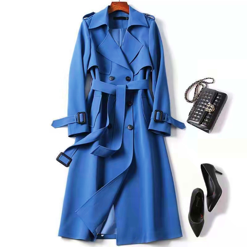 Picture of Black Trenchcoat Women's Mid-length 2024 Spring and Autumn New Korean Style Petite Popular British Style Coat Over-the-knee Coat