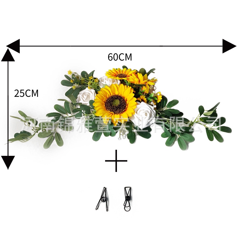 Picture of Cross-border Amazon artificial arch simulation flower wedding tag flower welcome flower row background decoration manufacturers supply