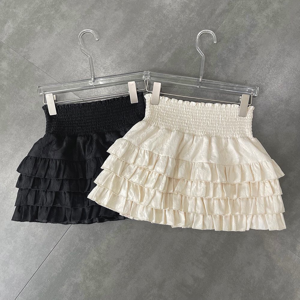 Hot Girl High-Waist Slim Skirt for Women 2025 Summer Apricot Cake Skirt A-Line Puffy Skirt Pure Lust Hip-Hugging Skirt