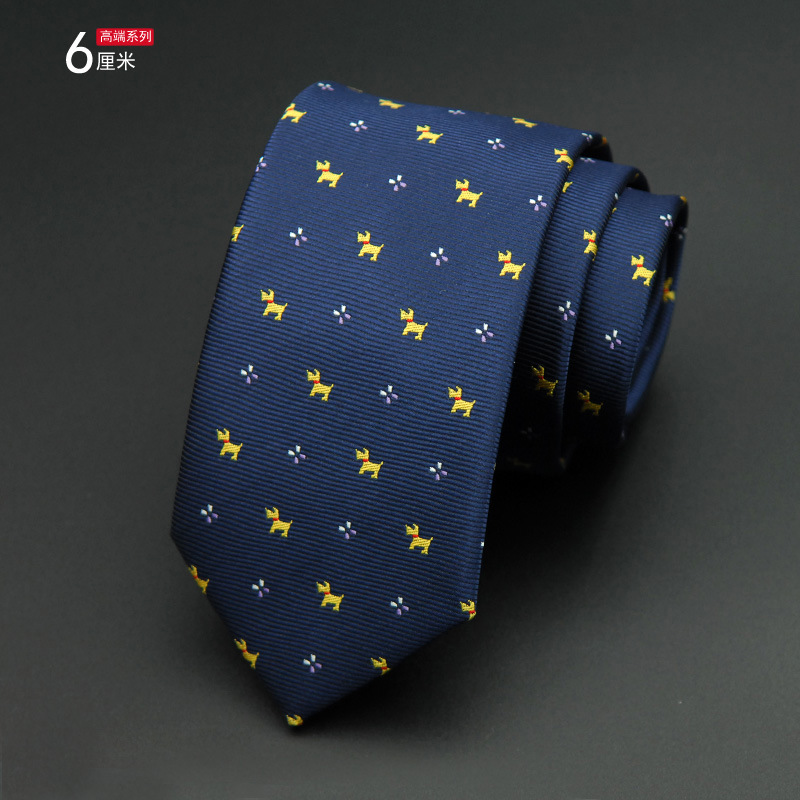 Picture of Men's Tie Korean Style Casual Polyester Silk Narrow Business Fashion Groom Wedding 6cm Small Tie