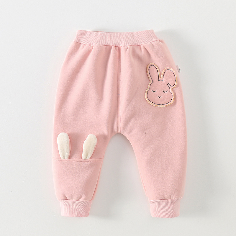 Baby thickened pants winter girls' casual pants fleece-lined infant trousers baby girls' butt pants winter fashion