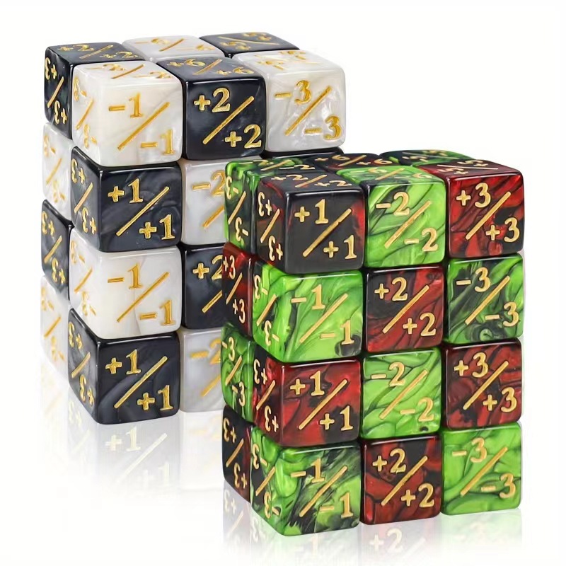 Picture of 16mm right angle two-color plus and minus number arithmetic dice color sieve throw