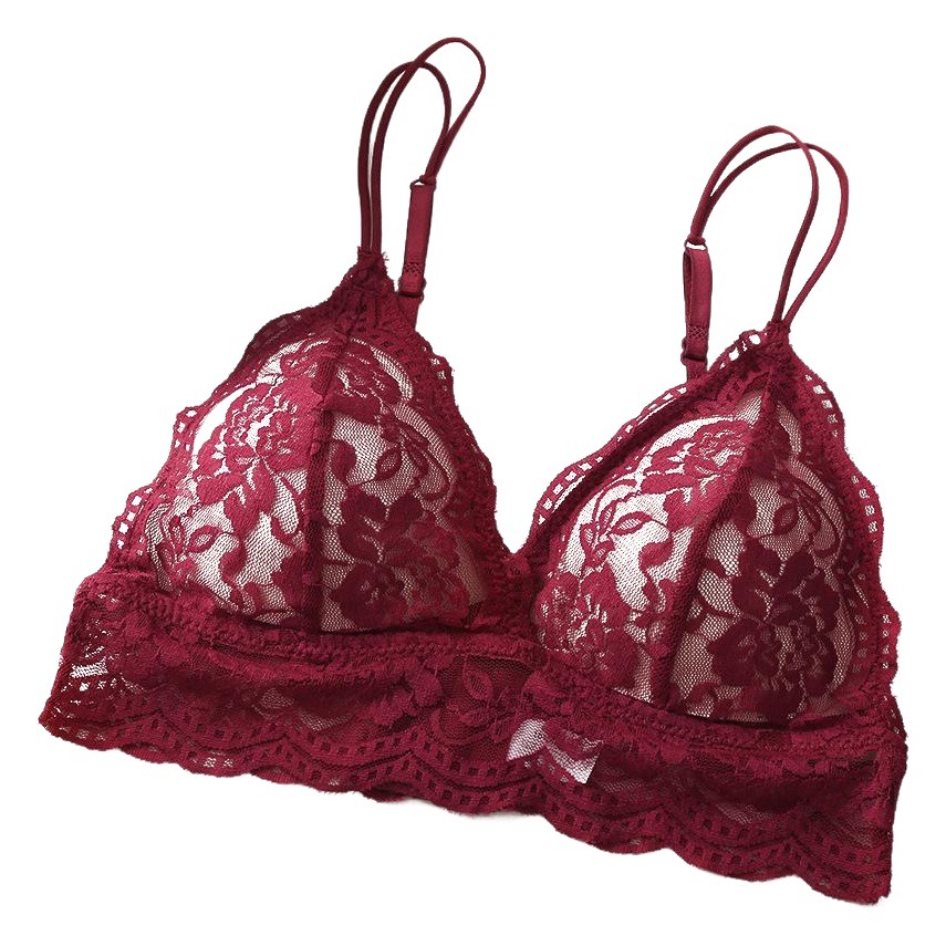 Underwear Women's Lace Beautiful Back Thin Triangular Cup Sexy Pure Desire Girl French Wireless Bra Bra Set
