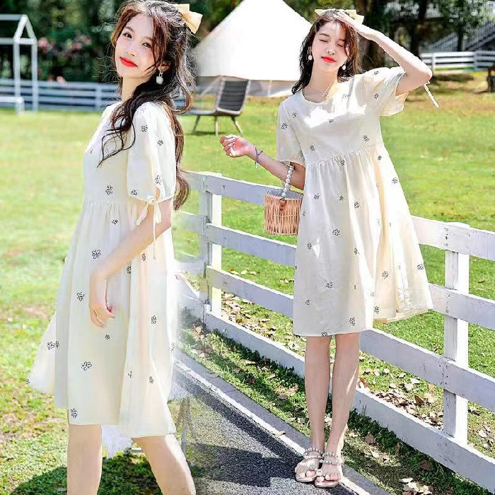 Picture of Pregnant Women's Summer Dress Printed dress Internet Popular 2022 suit Summer Thin Summer Skirt Top-grade Maternity Dress