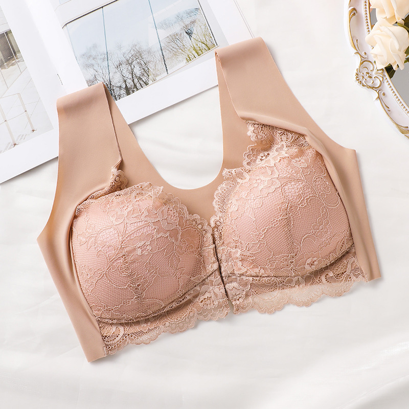 Picture of TEMU Explosions European and American Cross-border plus size Gather Front Buckle Bra Fixed Cup Lace Vest Bra Ladies