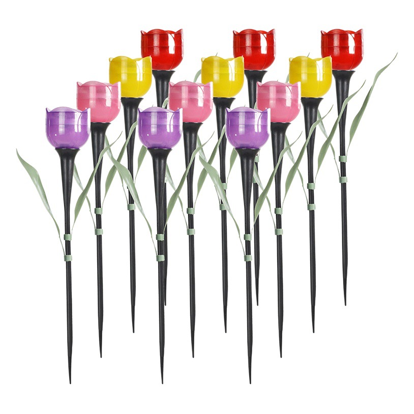 Solar Tulip Light, Solar Light, Outdoor Garden Light, Automatically Turns on after Dark, Ambient Light, Waterproof Night Light