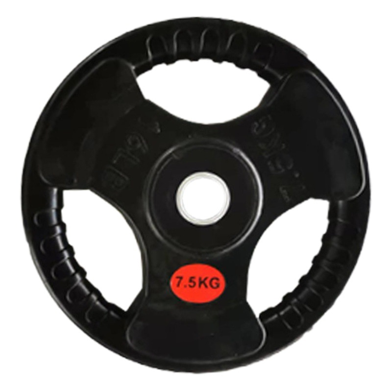 Cast Iron Barbell Plates with Outer Coating for Home Weightlifting, Three-Hole Grip Plates for Squats, Fitness Equipment with Small Holes, Cross-Border Hot Sale
