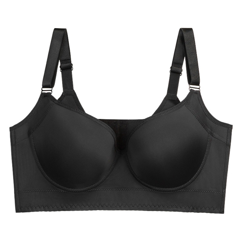 Cross-border plus size smooth seamless sexy lingerie women gather up accessory breast anti-sagging steel ring bra deep V bra