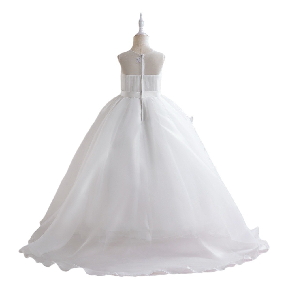 Cross-border Children's Dress Long Dress Poncho Girl's Princess Wedding Dress Banquet Host Evening Dress Catwalk Performance Dress