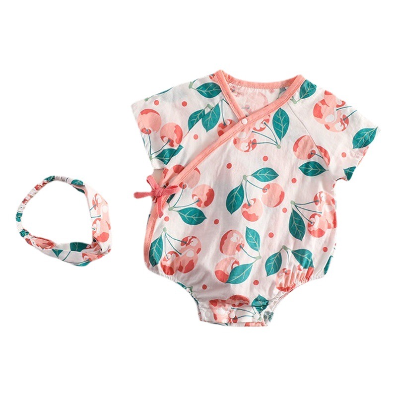 Baby Summer thin jumpsuit Western style newborn sheath clothes men and women baby cotton gauze romper romper
