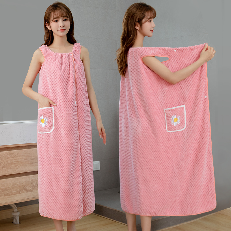 Bath Towel Household Women's Wearing and Wrapping Non-Cotton Cotton Absorbent Adult Bath Skirt Bathrobe Summer Bath 2024 New Style