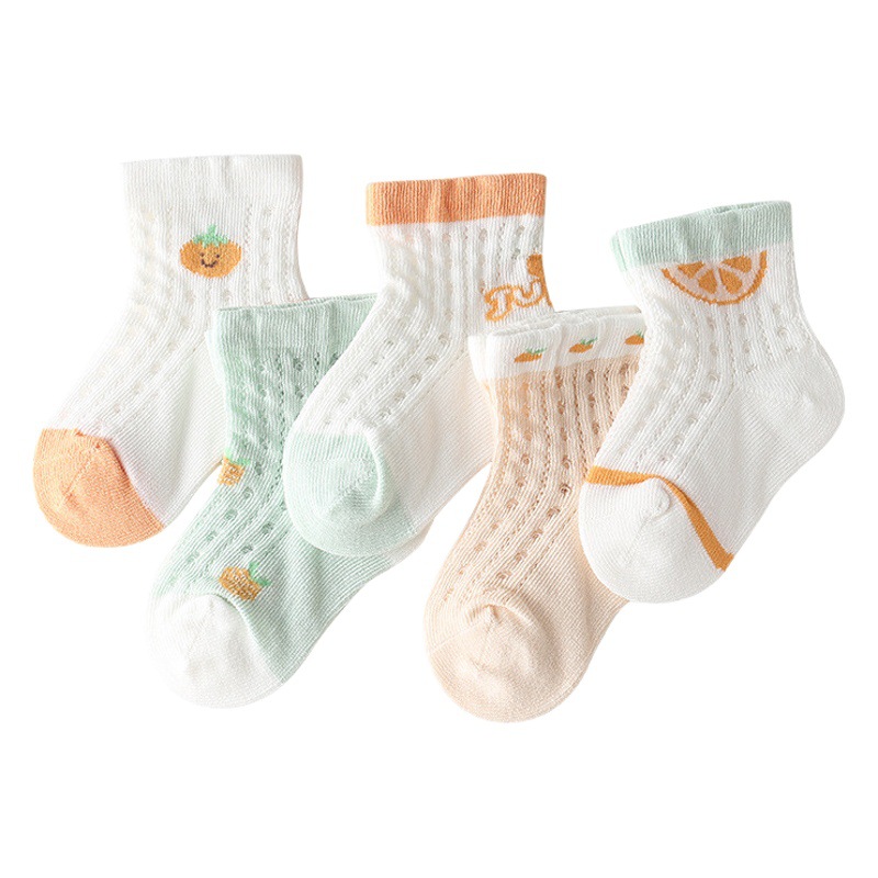 2023 spring and summer new children's socks cartoon mesh breathable baby socks category a pure cotton baby socks wholesale