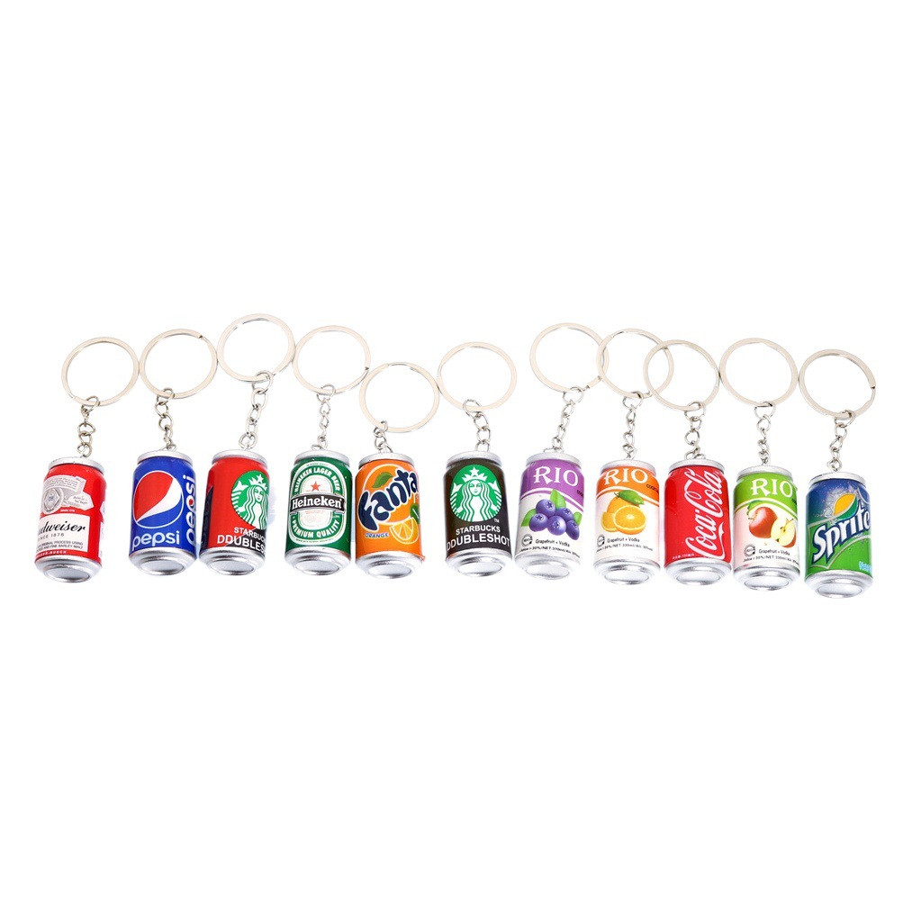 Cross-border hot selling simulation Pepsi Cola cans series key ring creative car key chain bag accessories