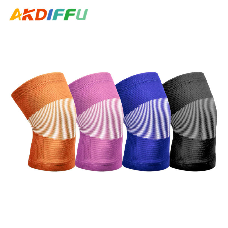 Cross-border new thickened knitted knee pad sports hard pull weightlifting support squat equipment knee pad protection knee Weightlifting