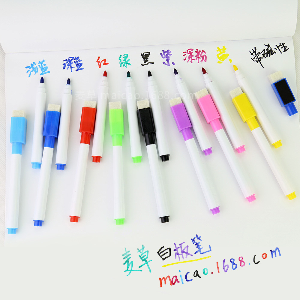 Picture of Factory Direct Sales Whiteboard Pens, Colorful Black Core Teacher Writing Pens, Watercolor Pens, Eco-Friendly Magnetic Drawing Pens, Children's Erasable Pens