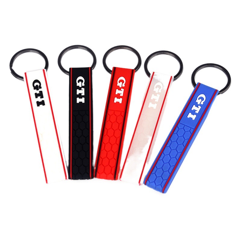 New football pattern silicone key chain car key chain car logo key chain soft rubber car remote control pendant