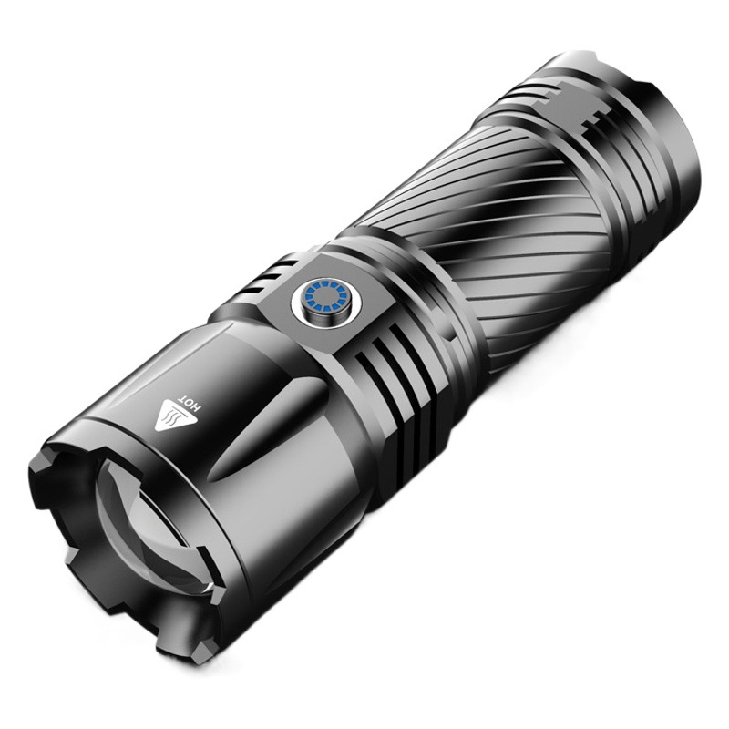 Laser flashlight outdoor telescopic focusing waterproof flashlight rechargeable LED long-range spotlight flashlight wholesale