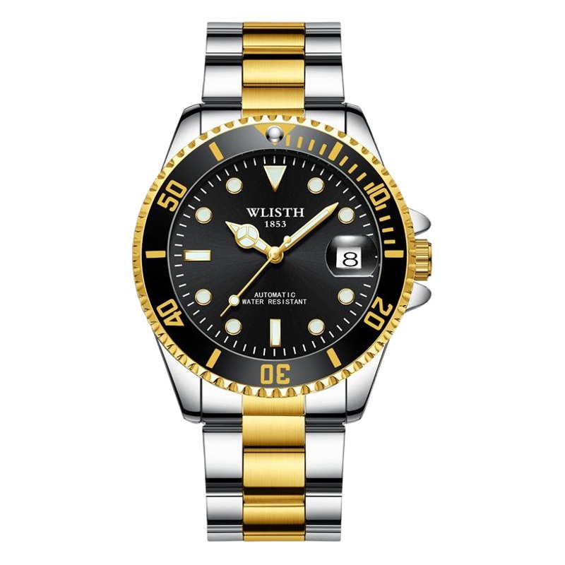 Wally brand watch automatic mechanical watch fashion waterproof watch business fine steel band water ghost watch