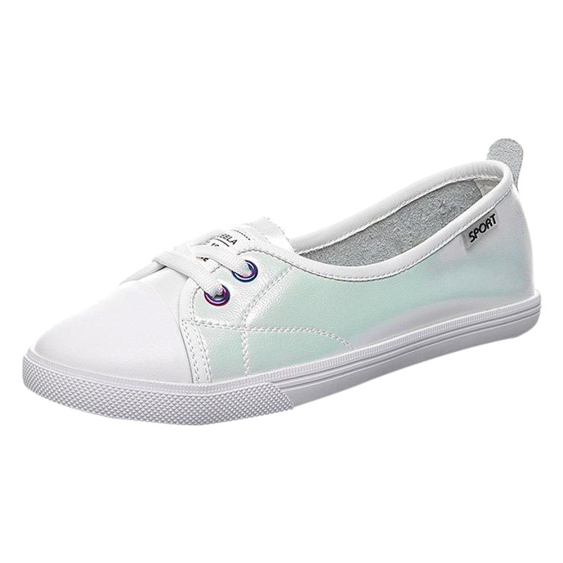 Shallow Mouth Genuine Leather White Shoes for Women 2025 Spring and Summer Flat Bottom Korean Style Student First Layer Cowhide Easiest for Match Nurse Women's Shoes