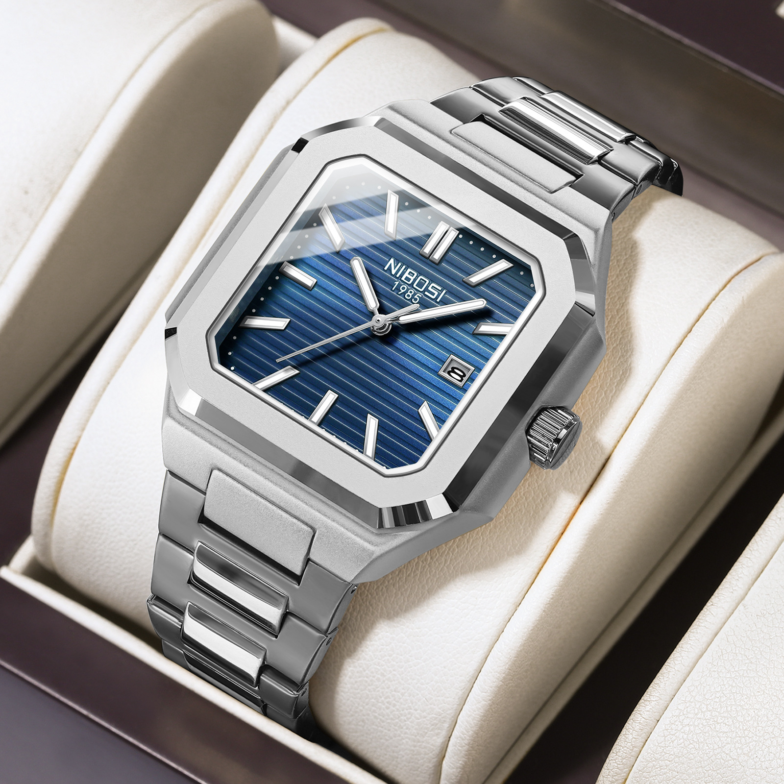 2689 New Waterproof Steel Band Watch Men's Nautilus Men's Watch Business Foreign Trade Explosions Calendar Quartz Watch Wholesale