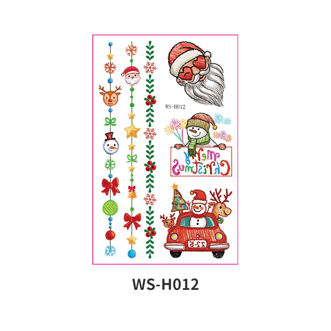 Picture of New Christmas Tattoo Sticker Children Cartoon Holiday Party Atmosphere Eco-friendly Waterproof Face Sticker Elk Tattoo Sticker