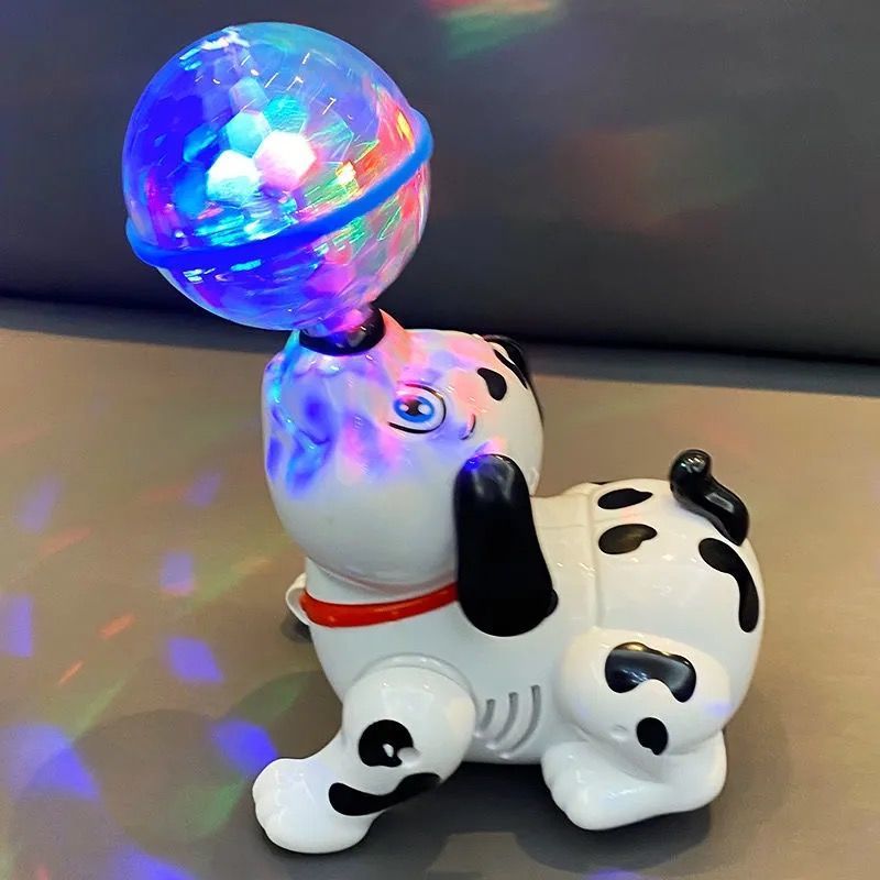 Tiktok-Style Children's Electric Toy Ball-Pushing Puppy with Lights, Music, Dancing, Projection, Rotating, Singing, Universal Wholesale