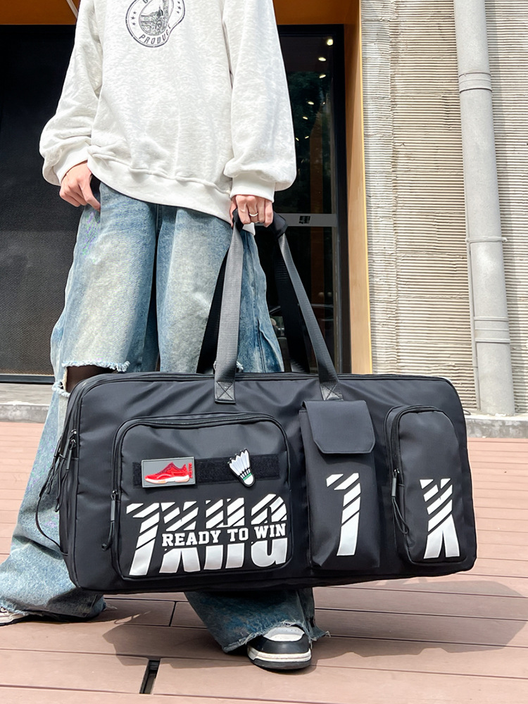 Picture of New badminton bag shoulder rectangular bag generous bag large capacity portable tennis bag men and women sports fitness