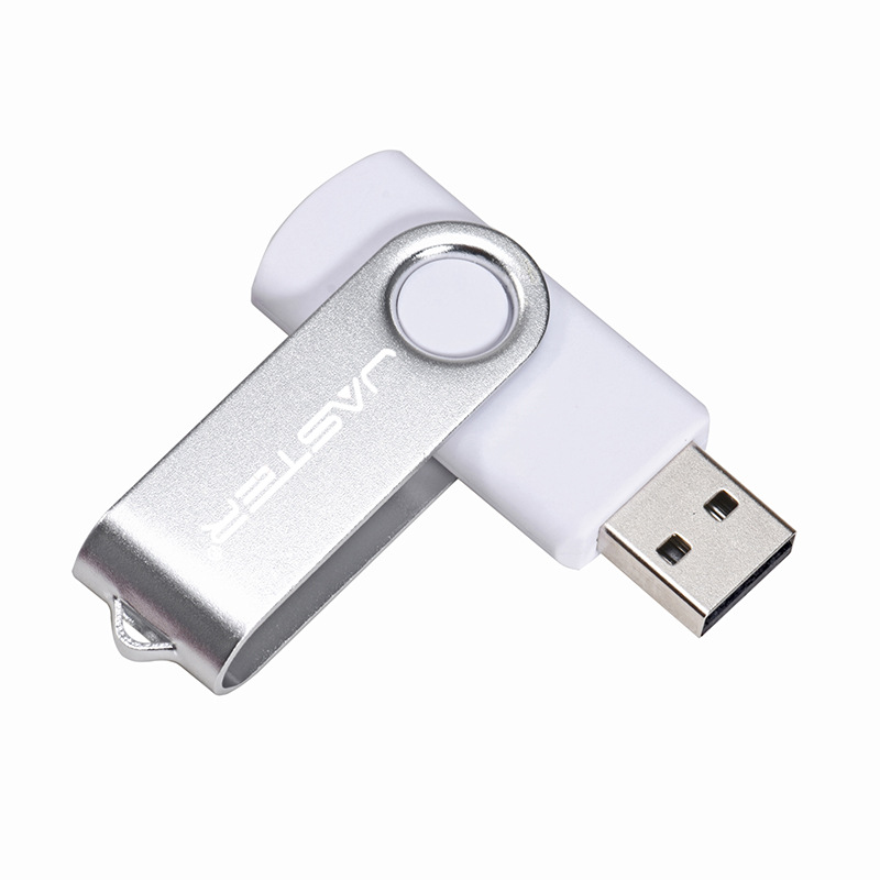 Picture of Plastic color USB flash drive laser diy engraving U disk creative commemorative gift silver clip rotating 64G waterproof U disk
