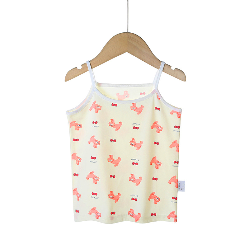Picture of Y Autumn/Winter New Pure Cotton Girls' Camisole Cartoon Undershirt for Baby Girls, Mid-To-Large Children's Belly-Protecting Underwear Homewear