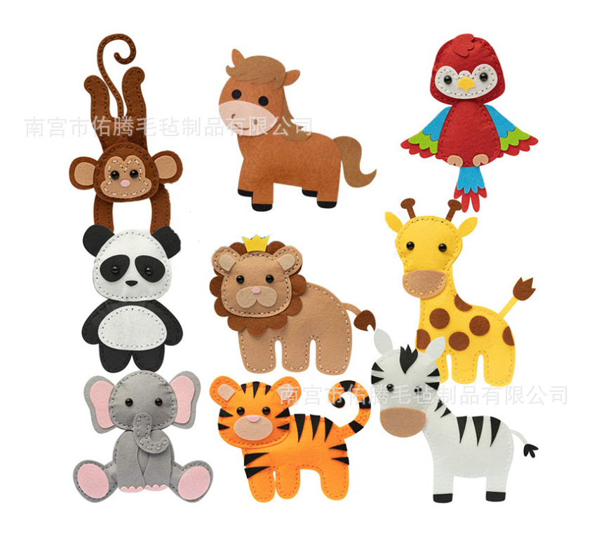 Picture of Children's DIY hand-sewn material bag forest animal craft toys felt cloth creative educational toys suit