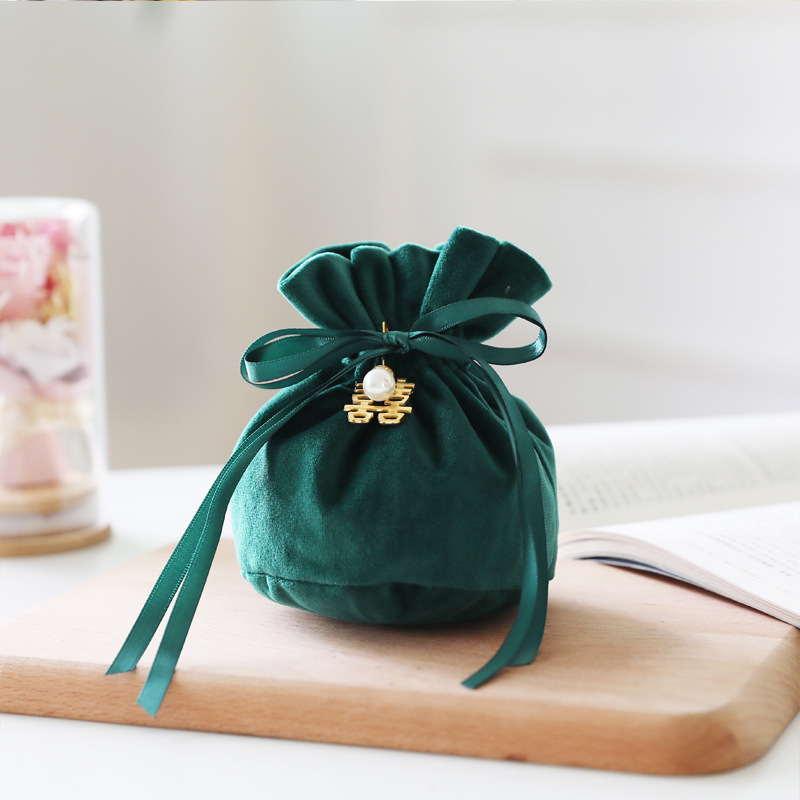 Picture of Wedding Velvet Candy Bag Little Red Riding Book Wedding Candy Accompanying Gift Wedding Candy Box Creative Birthday Full Moon Candy Bag