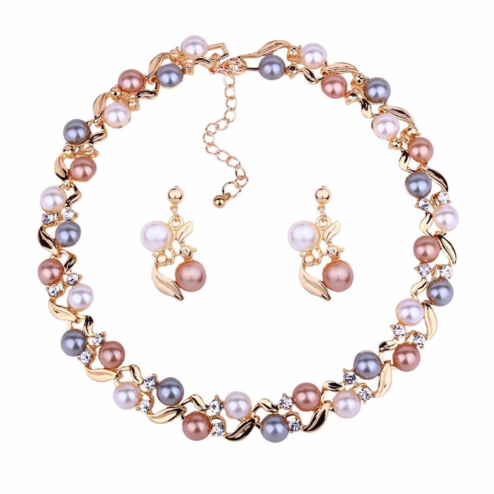 Picture of European and American Popular Vintage Necklace suit Women's 2-piece Set Leaves Flowers Exaggerated Jewelry New Wedding Accessories for Brides