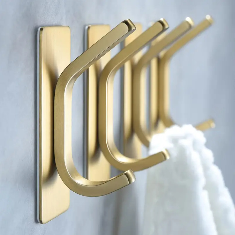 Cross-border total bathroom stainless steel hook kitchen hook non-perforated non-marking small hook wall hanging towel hook