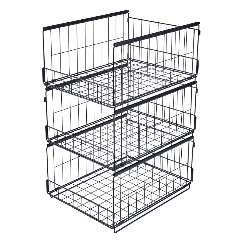 Clothes Storage Rack Household Wardrobe Layered Finishing Basket for Clothes Trousers Guide Rack Folding Storage Basket Metal