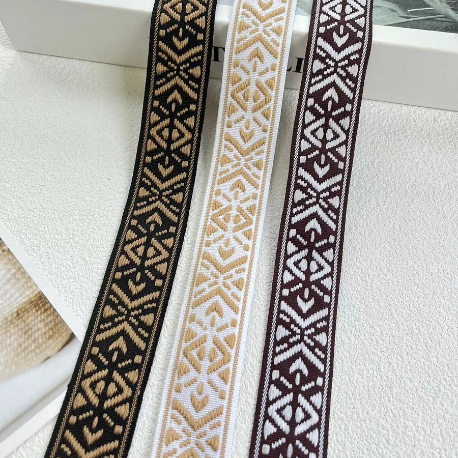 Jacquard Ribbon Ethnic Style Lace Pattern Retro Geometric Home Clothing Accessories SH-3156 3CM Wide